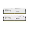 RAM  KINGSTON 32GB (Kit of 2*16GB) DDR5-5600 FURY® Beast DDR5 White RGB EXPO, PC44800, CL36, 2Rx8, 1.25V, Auto-overclocking, Asymmetric WHITE Large heat spreader, Dynamic RGB effects featuring HyperX Infrared Sync technology, AMD® EXPO v1.0 and Intel® Ex 