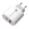 Зарядное устройство  HELMET WALL CHARGER USB/TYPE-C PD, QC3.0 20W, WHITE 