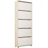 Tumba pentru încalțaminte  MOBILDOR LUX LEO 60 5 uși 203*60*27 Sonoma/White 