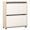 Tumba pentru încalțaminte  MOBILDOR LUX LEO Slim 50 2 uși 86x50x16 Sonoma, White 