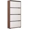 Тумба для обуви  MOBILDOR LUX LEO Slim 50 4 uși Wenge/White 