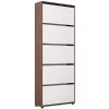 Тумба для обуви  MOBILDOR LUX LEO Slim 50 5 uși Wenge/White 