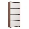 Tumba pentru incaltaminte Wenge, Alb MOBILDOR LUX Leo Slim 164x60x16  