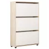 Tumba pentru încalțaminte  MOBILDOR LUX LEO Slim 90 3 uși 125x90x16 Sonoma, White 