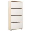 Тумба для обуви  MOBILDOR LUX LEO Slim 90 4 uși 164x90x16 Sonoma, White 