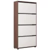 Tumba pentru încalțaminte  MOBILDOR LUX LEO Slim 90 4 uși 164x90x16 Wenge, White 