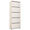 Tumba pentru încalțaminte  MOBILDOR LUX LEO Slim 90 5 uși 203x90x16 Sonoma, White 