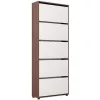 Tumba pentru încalțaminte  MOBILDOR LUX LEO Slim 90 5 uși 203x90x16 Wenge, White 