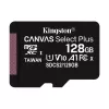 Карта памяти  KINGSTON 128GB Canvas Select Plus SDCS2/128GBSP microSDHC 100MB/s, (Class 10 UHS-I) 