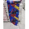 Lenjerie de pat 2 persoane Euro, Poplin, Albastru, Rosu Cottony SLPR Spider-Man  