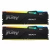 RAM  KINGSTON 16GB DDR5-5200MHz FURY Beast RGB (Kit of 2x8GB) (KF552C40BBAK2-16), CL40, 1.25V, Black 