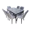 Стол со стульями  MP MDF 2 Gri + 6 scaune Gri 