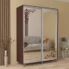 Dulap cu usi glisante Wenge MOBILDOR LUX Aron - uși oglinda/desen 100x60x220 