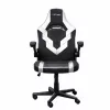 Fotoliu Gaming  TRUST GXT 703W RIYE - Black/White PU leather and breathable fabric, adjustable gaming chair with a strong frame, flip-up armrests, Class 4 gas lift, up to 140kg
