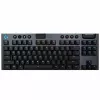 Игровая клавиатура  LOGITECH Gaming Wireless Keyboard G915 TKL, Mechanical, Ultra thin, GL Tactile, Aluminum, Media сontrols, Volume roller, RGB, 2.4GHz+BT, EN, Carbon.  