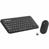 Kit (tastatura+mouse)  LOGITECH Wireless Keyboard & Mouse Pebble 2 Combo, Compact, Low-profile, Multi-Device, 4000dpi, 3 buttons, 2xAAA/1xAA, 2.4Ghz+BT, EN, Graphite.  