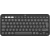 Tastatura fara fir  LOGITECH PEBBLE KEYS 2 K380S, COMPACT, LOW-PROFILE, FN KEYS, MULTI-DEVICE, QUIET TYPING, 2XAAA, BT/2.4GHZ, EN, GRAPHITE. 