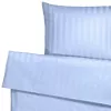 Lenjerie de pat 2 persoane, Stripe satin, Albastru deschis A.REMAX S.C.  Cearsaf de plapuma, cearsaf de pat + 2 fete de perna 