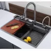 Chiuveta Inox, Anthracite iSink
 multifuncțională 75x45