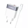 Зарядное устройство  Ksiga Wall Charger with Cable USB to Micro-USB 18W KSC-369 Baize, White 