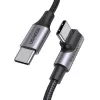 Cablu  UGREEN CABLE TYPE-C TO TYPE-C 3.0, 90-DEGREE ANGLED, 100W, 3A, 2M, US334, BLACK 