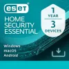 Antivirus  ESET Home Security ESSENTIAL 1 year. For protection 3 objects 