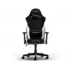 Игровое геймерское кресло  DXRacer GLADIATOR-23-L-NW-X1, BLACK/WHITE Gaslift class 4, 150 kg, 180-200 cm, Premium PVC leather, Full tilt, Recline 90°-135°, 3D Armrests, Headrest and lumbar cushions, 6 cm PU Caster, W-22,15 kg