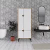 Пенал  Alb, Stejar MLAND Spark multipurpose cabinet - oak - white 151x35.6x60