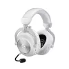 Игровые наушники  LOGITECH Wireless Headset Logitech G Pro X 50mm driver, Neodymium magnet, 20-20kHz, 38 Ohm, 87.8dB, 345g, 50h, AI NR, Det.Mic, 3.5mm+2.4Ghz+BT, White.