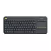 Tastatura fara fir  LOGITECH K400 Plus, Compact, Touchpad, 12 FN keys, Quiet typing, Unifying receiver, 2xAA, 2.4Ghz, EN, Black 