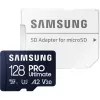 Карта памяти  Samsung 128GB MicroSD (Class 10) UHS-I (U3)+SD adapter, PRO Ultimate "MB-MY128SA" (R/W:200/130MB/s) 