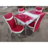 Masa pentru bucatarie  Magnusplus Kelebek 0056 + 4 scaune Merchan Rosu cu alb 