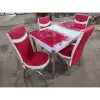 Masa pentru bucatarie  MP KELEBEK 0056 + 4 SCAUNE MERCHAN ROSU CU ALB 