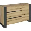 Comoda Stejar Evoke, Gri grafit MP Combo  130x78.8x42.1