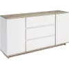 Comoda Stejar Craft gri, Nimfea alb MP Concept 2D3S 160x82x40