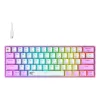 Gaming Tastatura  Havit KB877L, Mechanical, Red SW, Fn Keys, All keys roll-over, 61 Keys, 50M, RGB, Detachable cable, 1.5m, USB, EN, Purple/White.  