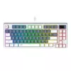 Gaming keyboard  Havit KB884L Mechanical, All keys roll-over, Gasket Structure, Macro, TFT Display, 83 Keys, 50M, RGB, 1.8m, USB, EN/RU, White/Blue. 