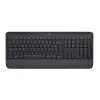 Tastatura fara fir  LOGITECH K650, Media controls, F-keys, Spill-resistant, Palm rest, 2xAA, 2.4Ghz+BT, EN, Graphite.  