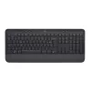 Клавиатура беспроводная  LOGITECH K650, Media controls, F-keys, Spill-resistant, Palm rest, 2xAA, 2.4Ghz+BT, EN, Graphite.  