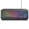 Игровая клавиатура  TRUST GXT 836 EVOCX  Illuminated Keyboard, rainbow wave RGB and soft-touch keys, 25 Key Anti-Ghosting, 12 direct access media keys, USB, US, Black