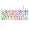 Игровая клавиатура  TRUST GXT833W THADO TKL Compact metal gaming membrane keyboard with multicolour LED illumination, 87 keys, US, 1.5m, USB, White