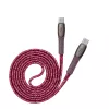 Cablu  Rivacase Type-C to Type-C PS6105 RD12, nylon braided, 1.2M, Red 