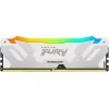 RAM  KINGSTON 16GB DDR5-6400 Kingston FURY® Renegade White DDR5 RGB, PC51200, CL32, 1.4V, 1Rx8, Auto-overclocking, Symmetric WHITE Large heat spreader, Dynamic RGB effects featuring Kingston FURY Infrared Sync technology, Intel XMP 3.0 Ready (Extreme Memory Prof 