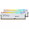 Модуль памяти  KINGSTON 32GB (Kit of 2*16GB) DDR5-6400 Kingston FURY® Beast DDR5 White RGB EXPO, PC51200, CL32, 1Rx8, 1.4V, Auto-overclocking, Asymmetric WHITE Large heat spreader, Dynamic RGB effects featuring HyperX Infrared Sync technology, AMD® EXPO v1.1 and Intel® Ext 
