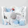 Lenjerie de pat  PM Set lenjerie 8 piese Premium Iepuras albastru 