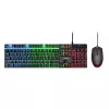 Игровая клавиатура  TRUST Trust Gaming Combo GXT 838 Azor Keyboard & Mouse, multicolour LED lighting (RGB), Keyboard: 12 multimedia function keys, anti-ghosting, 3 combined LED color ; Mouse:800/3000 dpi, 6 button, USB, US, Black 