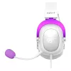 Gaming Casti  Havit Gaming Headset Havit H2002d, 53mm driver, 20-20kHz, 64 Ohm, 110dB, Detachable Mic, Leather Earmuffs, In-Line Controls, 2.0m, 3.5mm(4pin), White/Purple 