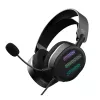 Gaming Casti  Havit Gaming Headset Havit H2038U, 50mm driver, 20-20kHz, 24 Ohm, 114dB, On-earcup control, Detachable Mic, v7.1, RGB, 2.1m, USB, Black 