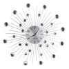 Настенные часы  ESPERANZA Clock Wall Esperanza BOSTON  EHC002 Grey,  50 cm, decorated with diamonds (acrylic glass), Aluminium clock surface, Quiet movement, hook for easy installation, Power: 1x AA battery (not included) 