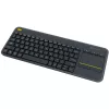 Tastatura fara fir  LOGITECH Wireless Touch Keyboard Logitech K400 Plus, Compact, Touchpad, F-keys, Quiet typing, Unifying receiver, 2xAA, 2.4Ghz, EN/RU, Black 